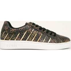 Guess Jeans - Buty. Pomarańczowe buty sportowe damskie z aplikacjami, z jeansu, sportowe. Za 599,90 zł.