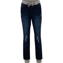 Dżinsy BOYFRIEND z wygodnym paskiem bonprix ciemny denim. Czarne jeansy damskie bonprix. Za 109,99 zł.