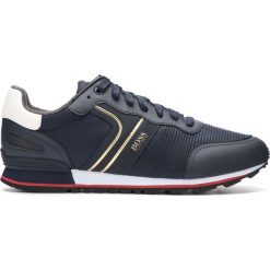 BOSS Parkour Tenisówki Niebieski. Niebieskie trampki męskie Boss, bez wzorów, ze skóry, bez zapięcia. Za 762,95 zł.