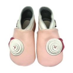 Buciki niemowlęce: Skórzane buty niemowlęce w kolorze jasnoróżowym
