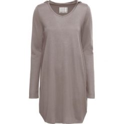 Sukienka shirtowa z kapturem bonprix jasnoszary melanż. Szare sukienki damskie bonprix, bez wzorów, z kapturem, bez rękawów. Za 59,99 zł.