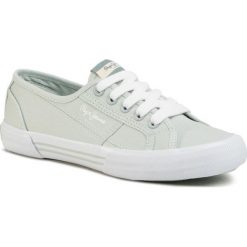 Tenisówki Pepe Jeans Aberlady Eco PLS31016. Żółte półbuty damskie Pepe Jeans, bez wzorów, z jeansu, bez obcasa, bez zapięcia. W wyprzedaży za 159,00 zł.