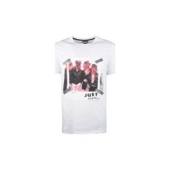 T-shirty z krótkim rękawem Roberto Cavalli S03GC0498. Białe t-shirty męskie Roberto Cavalli, s, bez wzorów, bez kołnierzyka, krótkie. Za 249,00 zł.