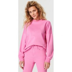 Bluzy damskie: Długa bluza oversize - Różowy