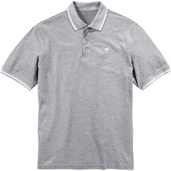 Shirt polo, krótki rękaw bonprix jasnoszary melanż. Szare koszulki męskie bonprix, s, z haftami, z bawełny, z krótkim rękawem. Za 37,99 zł.