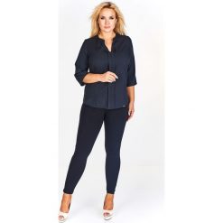 Bluzka damska koszulowa do pracy - czarny, 46. Czarne bluzki damskie e-margeritka.pl, bez wzorów, z poliesteru, eleganckie, z koszulowym kołnierzykiem, bez rękawów. Za 129,99 zł.