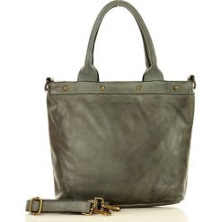 MARCO MAZZINI Torebka skórzana vintage shopper old pelle lavata szara. Szare torby damskie na zakupy MAZZINI, w paski, ze skóry, vintage. W wyprzedaży za 399,00 zł.