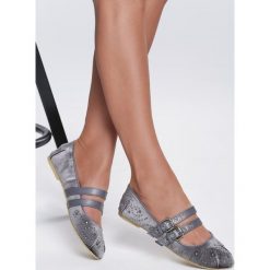 Szare Baleriny Cat's Eye. Szare baleriny damskie Renee, bez wzorów, bez obcasa. W wyprzedaży za 34,99 zł.