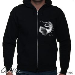 Trąbka - bluza rozpinana unisex. Czarne bluzy damskie Pakamera, m, z kapturem. Za 149,00 zł.