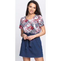 Bluzki damskie: Czerwony T-shirt Gogle-Mogle