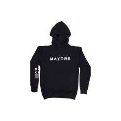 MAYORS HOODIE BLACK. Czarne bluzy damskie z kapturem marki MAJORS, xl, z nadrukiem, z bawełny. Za 230,00 zł.