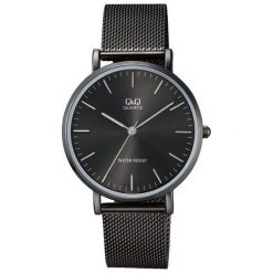 Zegarek Q&Q Zegarek unisex QA20-402 Black Fasion Mesh Czarny. Czarne zegarki męskie marki Q&Q. Za 124,00 zł.