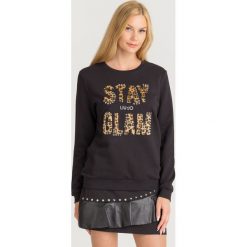 BLUZA Liu Jo. Czarne bluzy damskie Liu Jo, s, z aplikacjami, z bawełny, bez rękawów, bez kaptura. Za 589,00 zł.