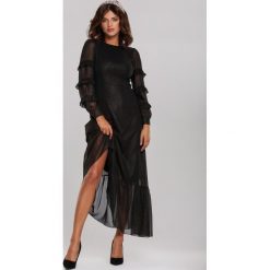 Czarna Sukienka Peruse. Czarne sukienki damskie Renee, na co dzień, s, bez wzorów, z tiulu, eleganckie, z falbankami, bez rękawów, długie, maxi, proste. Za 139,99 zł.