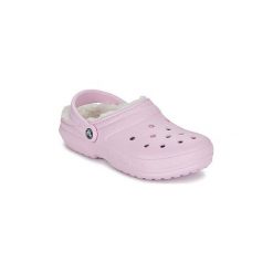 Chodaki Crocs CLASSIC LINED CLOG. Różowe klapki damskie Crocs, bez wzorów, bez obcasa. W wyprzedaży za 139,30 zł.