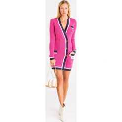 SUKIENKA elisabetta franchi. Różowe sukienki damskie z aplikacjami, z wełny, mini. Za 1084,50 zł.