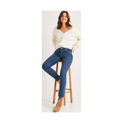 Jeansy skinny GASPARD. Jeansy damskie Promod, l, bez wzorów, z jeansu, z podwyższonym stanem. Za 89,90 zł.