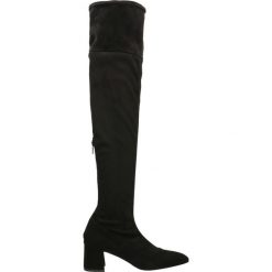 Kozaki HIROMI. Czarne kozaki damskie Gino Rossi, ze skóry, eleganckie, na wysokim obcasie, na obcasie, bez zapięcia. Za 349,90 zł.