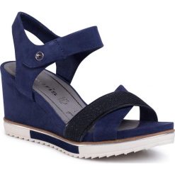 Sandały TAMARIS - 1-28350-24 Cobalt 815. Niebieskie klapki damskie Tamaris, bez wzorów, ze skóry, bez obcasa, na obcasie. Za 279,00 zł.