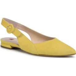 Sandały HÖGL - 9-100102 Limone 8400. Żółte klapki damskie HÖGL, bez wzorów, ze skóry, bez obcasa, na obcasie. Za 489,00 zł.