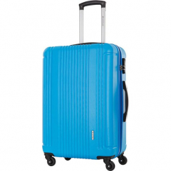 Walizka w kolorze niebieskim - 63 l. Niebieskie walizki Platinium, z materiału. W wyprzedaży za 219,95 zł.