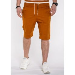 Krótkie spodenki męskie P403 - rude. Czerwone spodenki i szorty męskie Ombre Clothing, s, bez wzorów, z bawełny, krótkie. Za 39,00 zł.