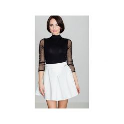 Spódnica K228 Ecru. Brązowe spódniczki damskie Lenitif, m, w paski, eleganckie, mini, rozkloszowane. Za 109,00 zł.
