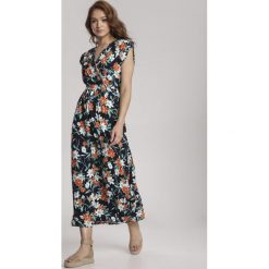 Granatowa Sukienka Coraphine. Niebieskie sukienki damskie Renee, s, bez wzorów, bez kołnierzyka, bez rękawów, maxi. Za 99,99 zł.