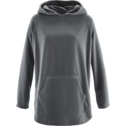 Swetry klasyczne damskie: Sweter poncho z polaru bonprix dymny szary