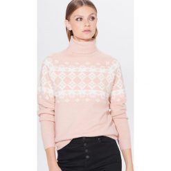Sweter z golfem - Różowy. Różowe swetry damskie Mohito, s, bez wzorów, bez rękawów. W wyprzedaży za 39,99 zł.