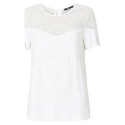 Desigual T-Shirt Damski Ts Cannes S Biały. Białe koszulki damskie marki Desigual, s, w koronkowe wzory, z koronki, bez kołnierzyka, bez rękawów. Za 249,00 zł.