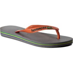 Klapki męskie: Japonki HAVAIANAS – Brasil Logo 41108509490 Steel Grey/Neon O
