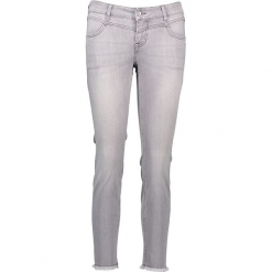 Dżinsy "Jasmin" - Slim fit - w kolorze szarym. Szare jeansy damskie relaxed fit marki Mustang, z aplikacjami. W wyprzedaży za 195,95 zł.