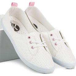 Trampki damskie slip on: Ażurowe tenisówki EMERSYN
