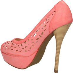 CZÓŁENKA CASU 62066. Pomarańczowe buty ślubne damskie Casu, na koturnie. Za 54,99 zł.