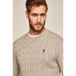 Polo Ralph Lauren - Sweter. Szare swetry męskie Polo Ralph Lauren, xl, bez wzorów, z bawełny, z okrągłym kołnierzem, bez kaptura. W wyprzedaży za 359,90 zł.