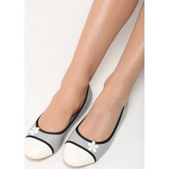 Szare Balerinki White Daisy. Szare baleriny damskie Born2be, bez wzorów, ze skóry, bez obcasa, na płaskiej podeszwie. Za 39,99 zł.