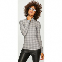 Vero Moda - Bluzka. Szare bluzki asymetryczne Vero Moda, l, z dzianiny, casualowe, z golfem. Za 69,90 zł.