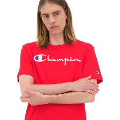 CHAMPION SCRIPT LOGO TEE > 210972-RS017. Koszulki męskie Champion, xl, z haftami, z bawełny, klasyczne, z klasycznym kołnierzykiem, z krótkim rękawem, krótkie. Za 169,99 zł.