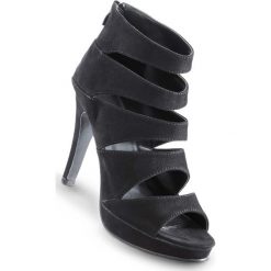 Sandały bonprix czarny. Czarne sandały damskie bonprix, bez wzorów, eleganckie, bez obcasa, na szpilce, na zamek. Za 119,99 zł.