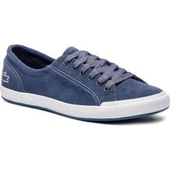 Tenisówki LACOSTE - Lancelle Sneaker 318 Caw 7-36CAW0028121 Dk Blue/Wht. Niebieskie półbuty damskie marki Lacoste, bez wzorów, ze skóry, bez zapięcia. W wyprzedaży za 289,00 zł.