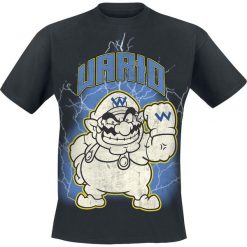 Super Mario Metal Wario T-Shirt czarny. Białe t-shirty męskie z nadrukiem marki KALENJI, m, z elastanu, z dekoltem na plecach. Za 62,90 zł.