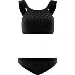 Stroje kąpielowe damskie: Bikini z biustonoszem bustier (2 części) bonprix czarny