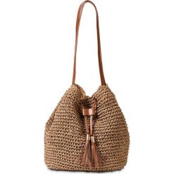 Torebka worek ze sznurka bonprix naturalny. Brązowe torebki klasyczne damskie marki bonprix, bez wzorów, bez dodatków. Za 74,99 zł.