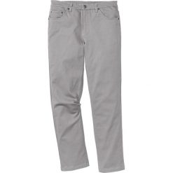 Spodnie ze stretchem Classic Fit Straight bonprix szary. Szare spodnie męskie bonprix, na co dzień, m, bez wzorów. Za 99,99 zł.
