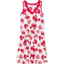 Koszula nocna bonprix biało-czerwony w kwiaty. Białe koszule nocne damskie marki bonprix, w kwiaty, bez rękawów. Za 44,99 zł.