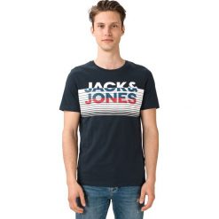 Jack & Jones Brix Koszulka Niebieski. Niebieskie podkoszulki męskie Jack & Jones, m, z nadrukiem, z bawełny, z krótkim rękawem. Za 56,95 zł.