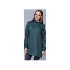 Sweterek oversize morski H009. Niebieskie swetry damskie Harmony, bez wzorów, bez rękawów, bez kaptura. Za 99,00 zł.