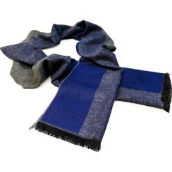 Granatowo-szary szalik męski R35. Szare szaliki męskie Modini Moda Męska, bez wzorów. Za 55,01 zł.