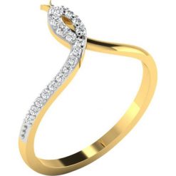 Złoty pierścionek z diamentami. Żółte pierścionki damskie Art of Diamond & Co., z diamentem, złote. W wyprzedaży za 562,95 zł.